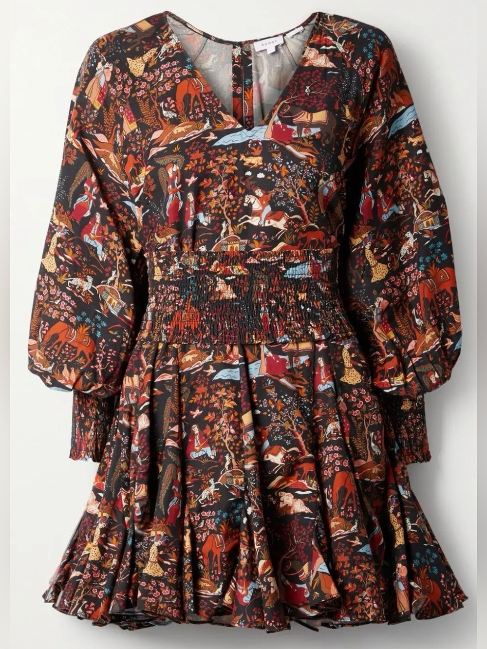 Rhode Olivia Printed Tencel-Twill Mini  Dress
